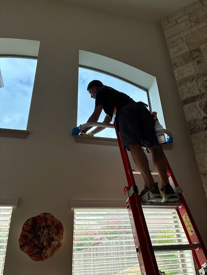 Residential Window Tint High Windows Ladder to install